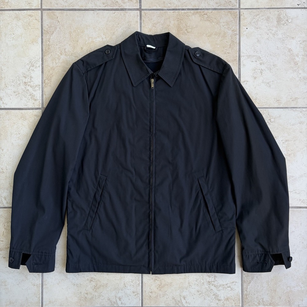 Vtg Neptune Garment Co Jacket Mens Medium Black Full Zip Workwear Bomber 80s 90s